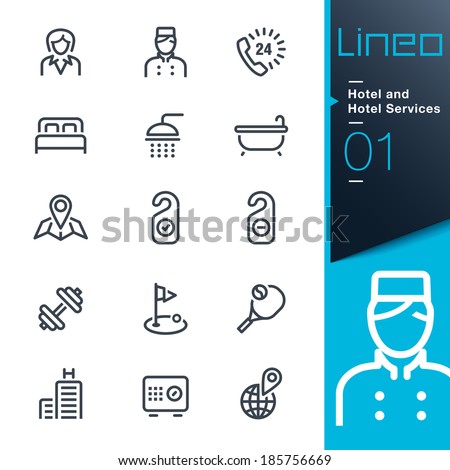 Lineo - Hotel and Hotel Services outline icons 
