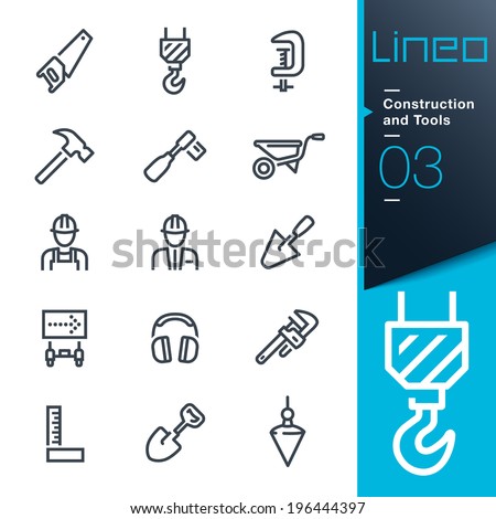  Construction and Tools outline icons