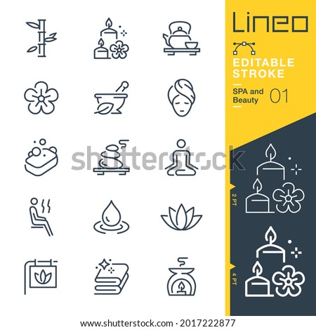 Lineo Editable Stroke - SPA and Beauty line icons