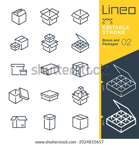 Lineo Editable Stroke - Boxes and Packages line icons