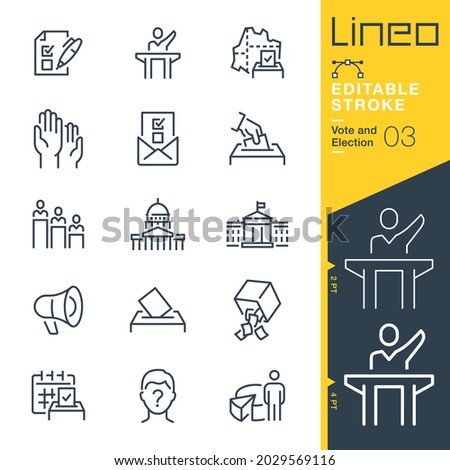 Lineo Editable Stroke - Vote and Election line icons