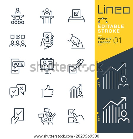 Lineo Editable Stroke - Vote and Election line icons