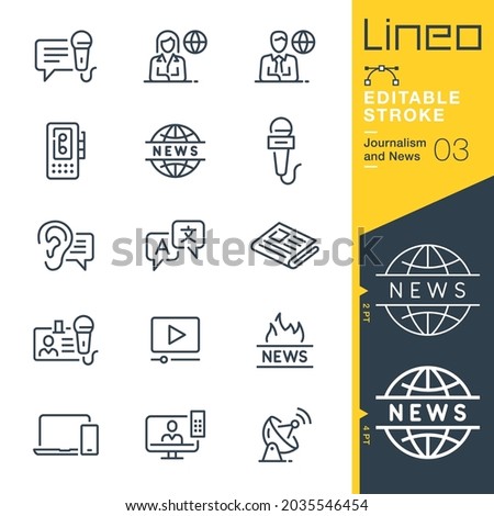 Lineo Editable Stroke - Journalism and News line icons