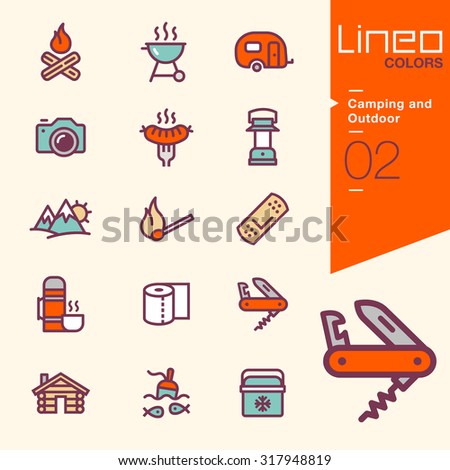Lineo Colors - Camping and Outdoor icons