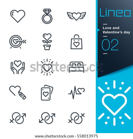 Lineo - Love and Valentine's day line icons