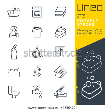 Lineo Editable Stroke - Cleaning and Housework line icons
Vector Icons - Adjust stroke weight - Expand to any size - Change to any colour