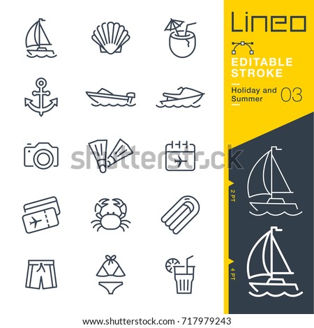 Lineo Editable Stroke - Holiday and Summer line icons
Vector Icons - Adjust stroke weight - Expand to any size - Change to any colour
