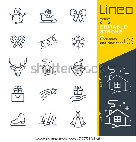 Lineo Editable Stroke - Christmas and New Year line icons
Vector Icons - Adjust stroke weight - Expand to any size - Change to any colour