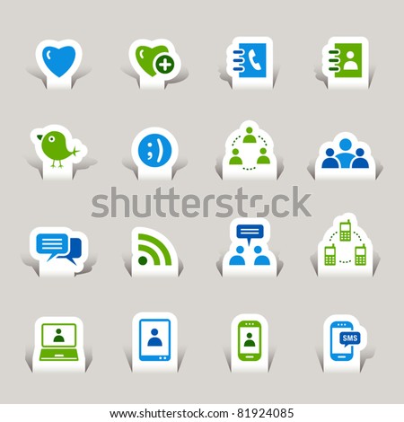 Paper cut - Social media icons