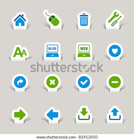 Paper Cut - Website and Internet Icons