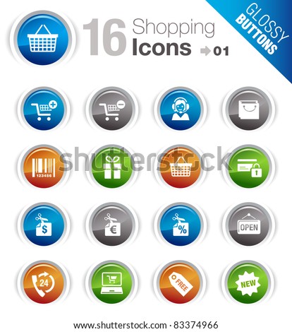 Glossy Buttons - Shopping icons