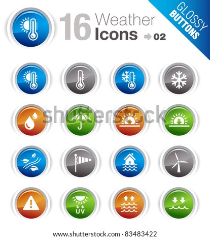 Glossy Buttons - Weather icons