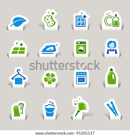 Paper Cut- Cleaning Icons