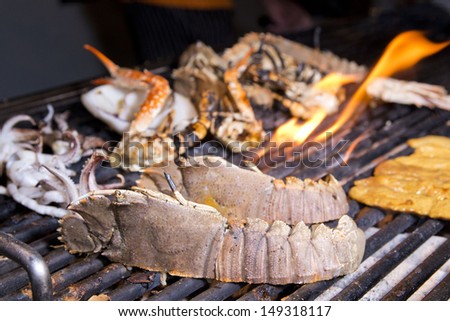 Grilled seafood barbecue