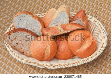 Freshly baked bread for breakfast, morning