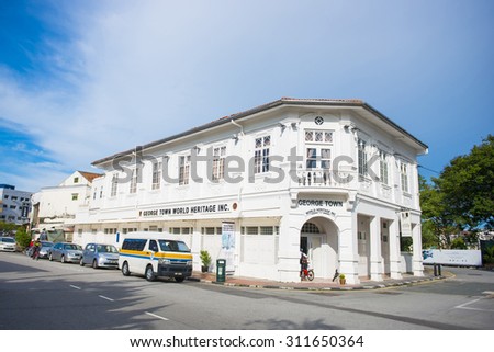 Penang, Malaysia - August 10-2015 :: Geroge Town building information center in George Town, Malaysia