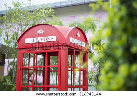 traditional red phone booth, callbox