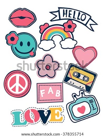 happy colorful patches collection