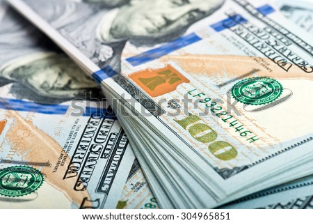 Heap of many American dollar bills