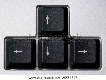 Close up of computer keyboard, arrows zone