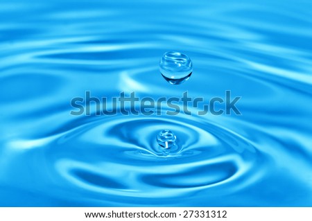 water drop over water splashing background