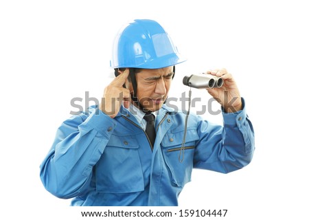 Worried construction worker