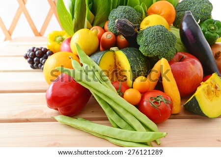 Different fresh fruits and vegetables