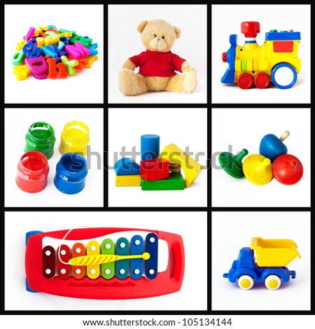 A Collage Of Children Toys Stock Photo 105134144 : Shutterstock