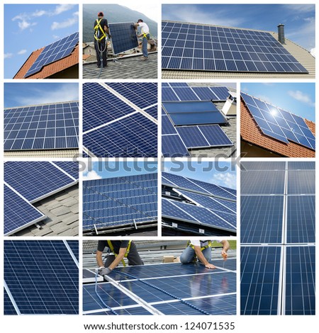 Solar panels collage