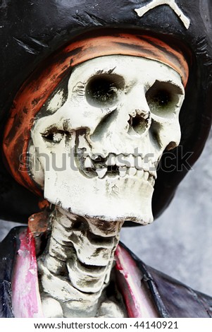 Scary skeleton of a pirate
