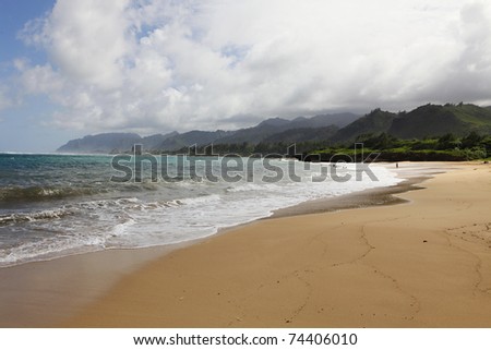 Unspoiled north shore beach in Oahu, Hawaii