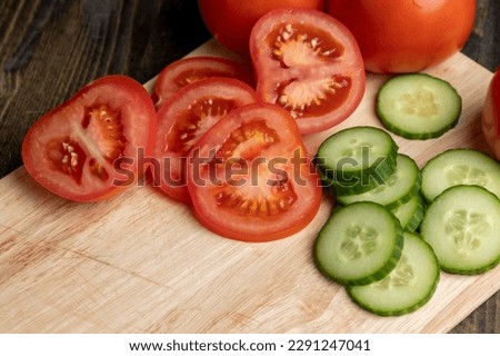 Similar – Image, Stock Photo Red ripe tomatoes on branch in garden