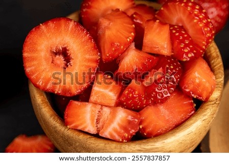 Similar – Image, Stock Photo Closeup of several red tomatoes