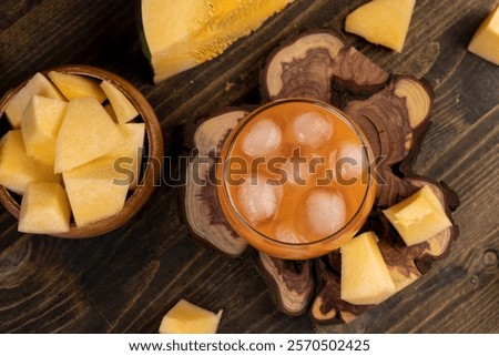Similar – Image, Stock Photo Fresh pumpkin juice