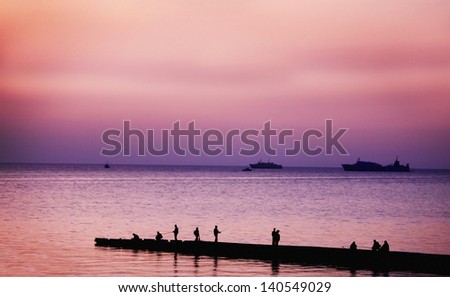Sea sunset romantic beauty