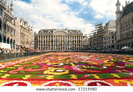 Beautiful Brussels flower carpet made from fresh begonias year 2008 no faces no trademarks