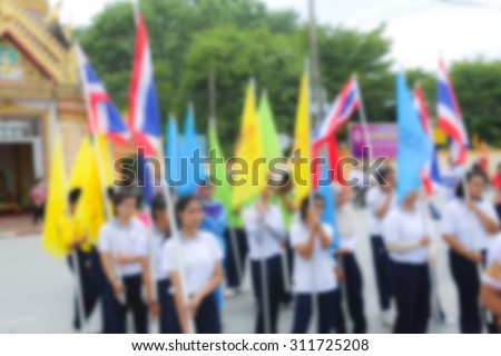 blurred Parade for sporting day