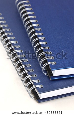 stack of ring binder book or notebook isolated on white background