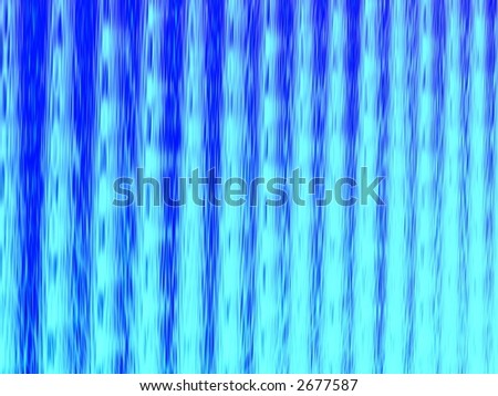 Fractal image of blue paint running or dripping down a wall.