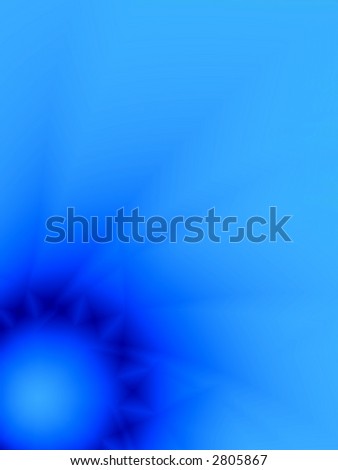 Fractal image of an abstract blue portrait, background with copy space.