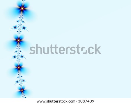 Fractal image of a spring daisy chain border with copy space.