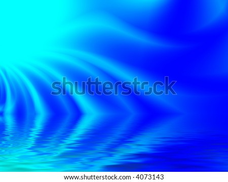 Fractal image depicting a cold winter sunset reflected in water.