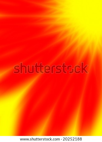 Fractal image of the abstract depiction of the sun or sunflower.