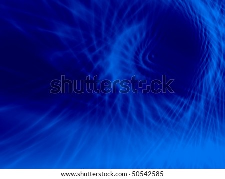 Fractal image of a blue earth from space with ocean, clouds and a hurricane visible.