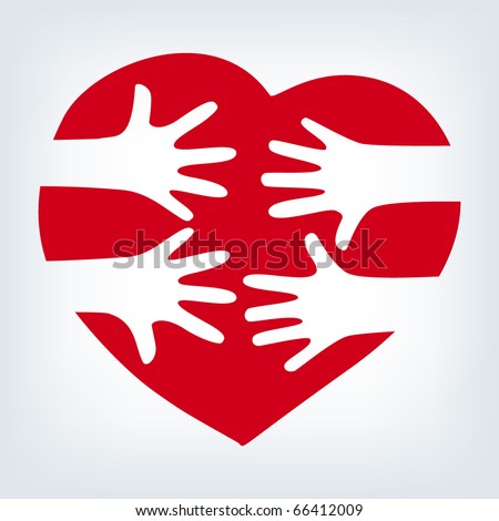 Hands Together Over Heart. Vector. - 66412009 : Shutterstock