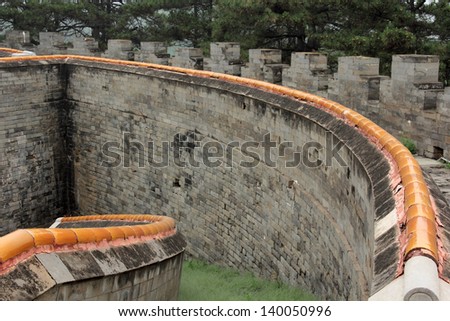 Wall architecture landscape in a Tombs