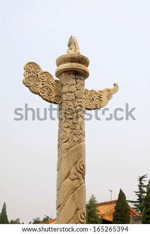 BEIJING - AUGUST 29: The ornamental columns erected in front of the Forbidden City on august 29, 2011, beijing, china.