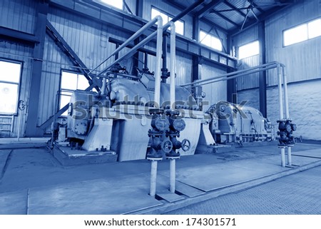 tangshan - September 16: The gas pressure turbine power generation TRT unit in a steel company on September 16, 2011, tangshan, china.