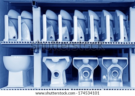 ceramic toilet semi finished products in a factory