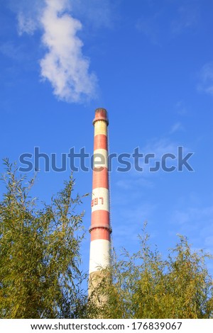 chimney in an industrial enterprise, north china